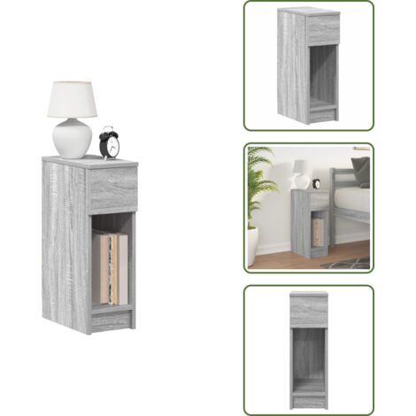 Comodino per camera da letto - vidaXL Comodino con Cassetto Grigio Sonoma 20x36x60 cm - Armadio per oggetti