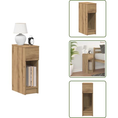 Comodino per camera da letto - vidaXL Comodino con Cassetto Rovere Artigianale 20x36x60 cm -
