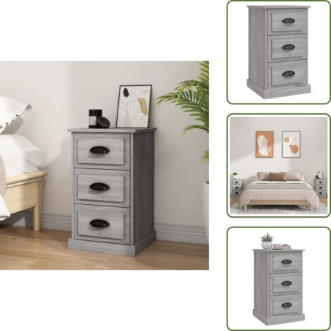 Comodino per camera da letto - vidaXL Comodino Grigio Sonoma 39x39x67 cm in Legno Multistrato - Comodino per salotto