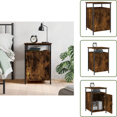 Comodino per camera da letto - vidaXL Comodino Rovere Fumo 40x42x60 cm Legno Multistrato - Comodino per soggiorno