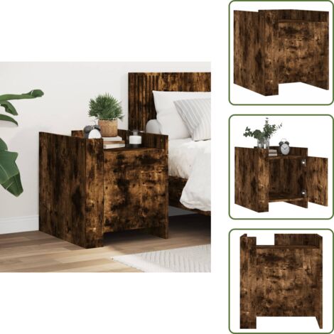 Comodino per camera da letto - vidaXL Comodino Rovere Fumo 45x50x50 cm in Truciolato - Comodino per soggiorno