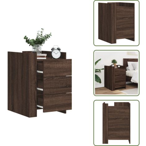 Comodino per camera da letto - vidaXL Comodino Rovere Marrone 45x50x65 cm in Legno Multistrato - Comodino per soggiorno