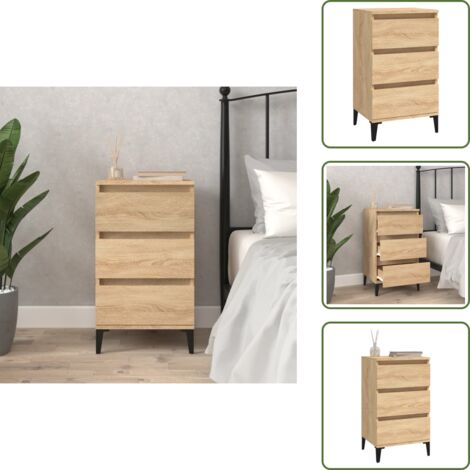 Comodino per camera da letto - vidaXL Comodino Rovere Sonoma 40x35x70 cm in Legno Multistrato - Comodino per salotto