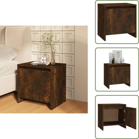 Comodino per casa - vidaXL Comodino Rovere Fumo 45x34x44,5 cm in Truciolato - Comodino con anta