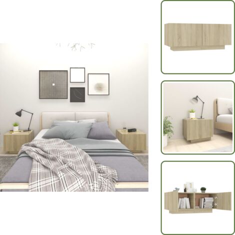 Comodino per casa - vidaXL Comodino Rovere Sonoma 100x35x40 cm in Legno Multistrato - Comodino per soggiorno