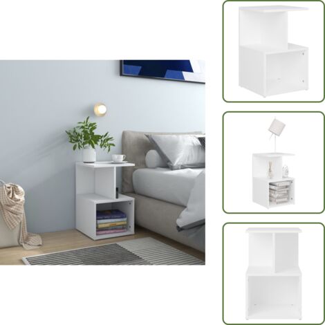 Comodino per interni - vidaXL Comodino Bianco 35x35x55 cm in Legno Multistrato - Comodino con piano