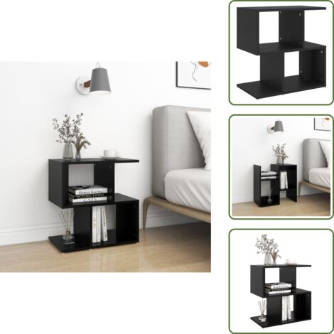 Comodino per interni - vidaXL Comodino Nero 50x30x51,5 cm in Legno Multistrato - Comodino decorativo