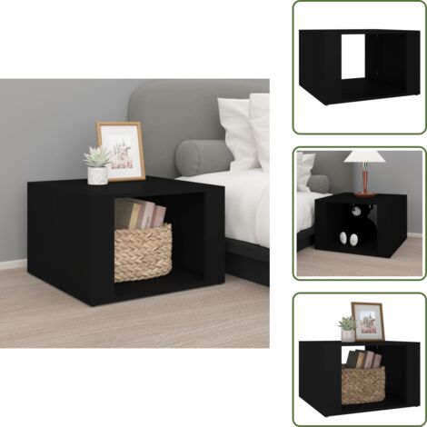 Comodino per interni - vidaXL Comodino Nero 57x55x36 cm in Legno Multistrato -