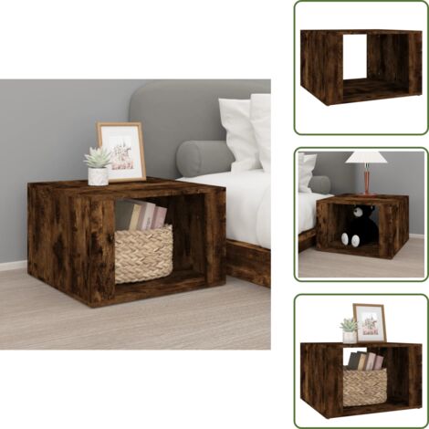 Comodino per interni - vidaXL Comodino Rovere Fumo 57x55x36 cm in Legno Multistrato - Comodino con piano stabile