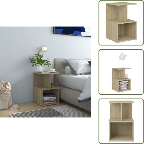 Comodino per interni - vidaXL Comodino Rovere Sonoma 35x35x55 cm in Legno Multistrato -
