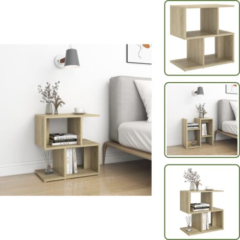 Comodino per interni - vidaXL Comodino Rovere Sonoma 50x30x51,5 cm in Legno Multistrato - Comodino decorativo