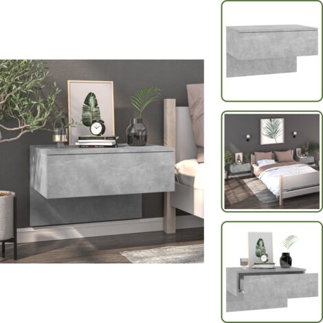 Comodino per parete - vidaXL Comodino a Muro Grigio Cemento - Comodino per casa