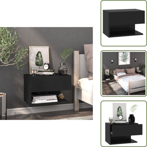 Comodino per parete - vidaXL Comodino a Parete Nero - Comodino per casa