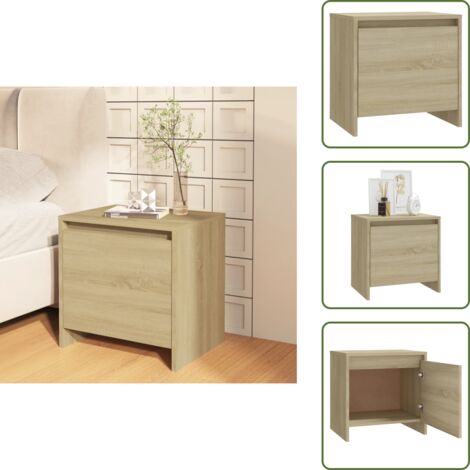 Comodino per soggiorno - vidaXL Comodino Rovere Sonoma 45x34x44,5 cm in Truciolato - Comodino per camera
