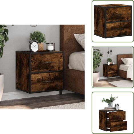 Comodino per stanze - vidaXL Comodino a Muro Rovere Fumo 40x31x39,5 cm - Comodino per camera da letto
