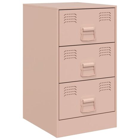 Comodino Rosa 34,5x39x62 cm in Acciaio vidaXL 903578