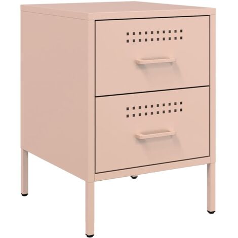 Comodino Rosa 36x39x50,5 cm in Acciaio vidaXL 346068