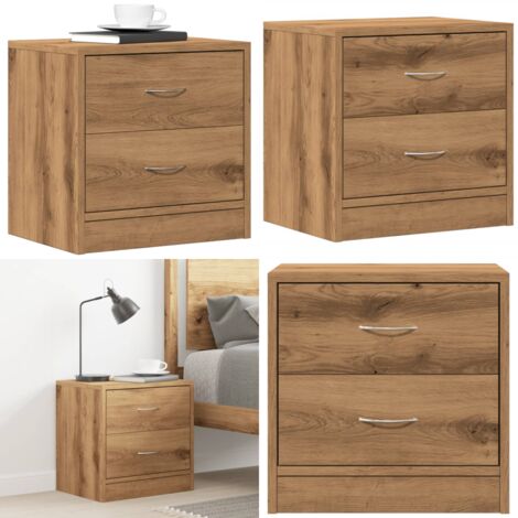 Comodino Rovere Artigianale 40x30x40 cm in Legno Multistrato - Comodino con cassetti - Comodino in truciolato