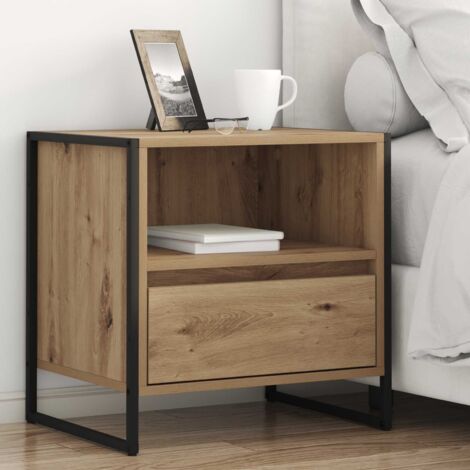Comodino Rovere Artigianale 50 x 39,5 x 50 cm Legno multistrato vidaXL