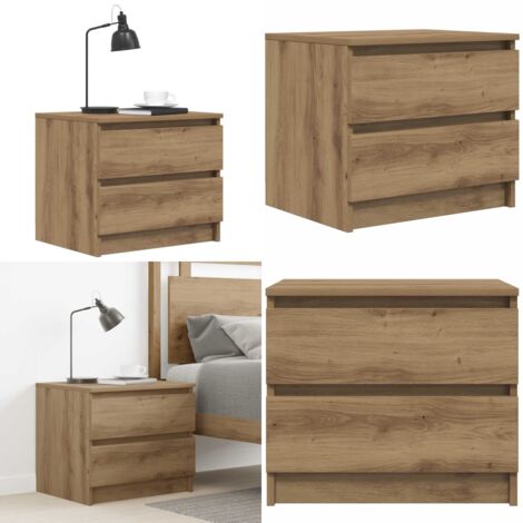 Comodino Rovere Artigianale 50x40x43.5 cm in Legno Multistrato - Comodino artigianale - Comodino in truciolato