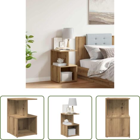 Comodino rovere -  Comodino Rovere Artigianale 35x35x55 cm in Legno Multistrato
