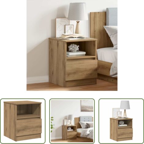 Comodino rovere -  Comodino Rovere Artigianale 40x40x50 cm in Legno Multistrato