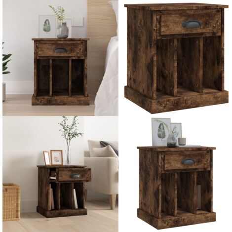 Comodino Rovere Fumo 43x36x50 cm - Comodino rovere - Comodino fumo