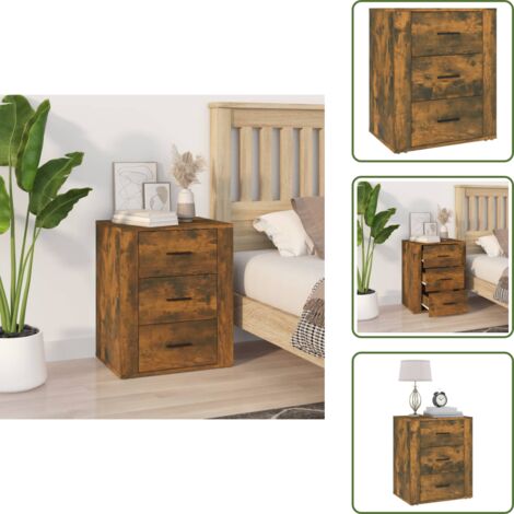 Comodino rovere fumo - vidaXL Comodino Rovere Fumo 50x36x60 cm Legno Multistrato -