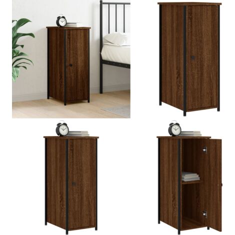 Comodino Rovere Marrone 32x42x80 cm in Legno Multistrato - Comodino marrone - Comodino industriale