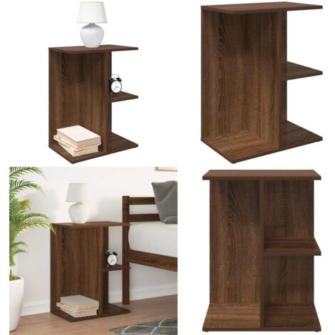 Comodino Rovere Marrone 40,5x31x60 cm in Legno Multistrato - Comodino marrone - Comodino con scomparti