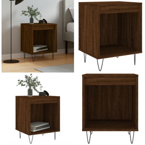 Comodino Rovere Marrone 40x35x50 cm in Legno Multistrato - Comodino marrone - Comodino con scomparto
