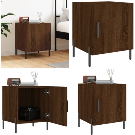 Comodino Rovere Marrone 40x40x50 cm in Legno Multistrato - Comodino moderno - Comodino marrone