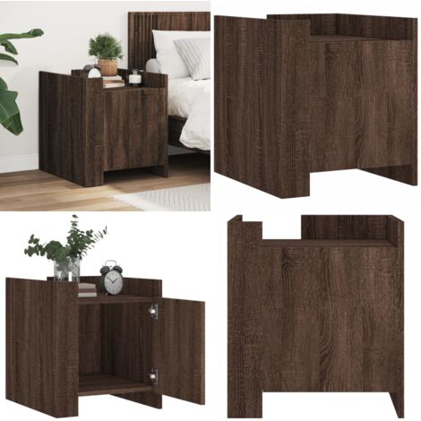 Comodino Rovere Marrone 45x50x50 cm in Truciolato - Comodino marrone - Comodino in truciolato