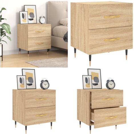 Comodino Rovere Sonoma 40x35x47,5 cm in Legno Multistrato - Comodino moderno - Comodino con cassetti