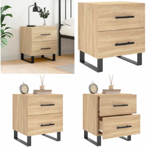 Comodino Rovere Sonoma 40x35x47,5 cm in Legno Multistrato - Comodino moderno - Comodino con cassetti