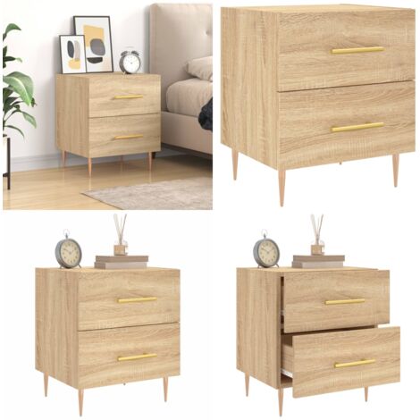 Comodino Rovere Sonoma 40x35x47,5 cm in Legno Multistrato - Comodino moderno - Comodino con cassetti