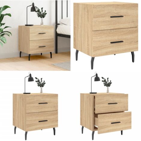 Comodino Rovere Sonoma 40x35x47,5 cm in Legno Multistrato - Comodino moderno - Comodino con cassetti