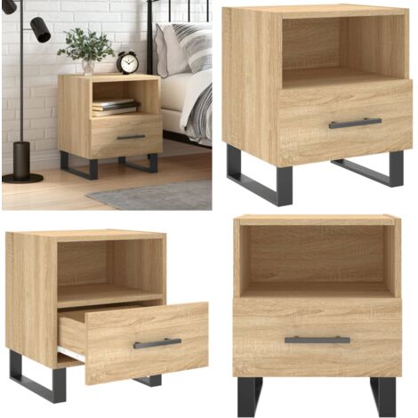 Comodino Rovere Sonoma 40x35x47,5 cm in Legno Multistrato - Comodino moderno - Comodino con cassetto
