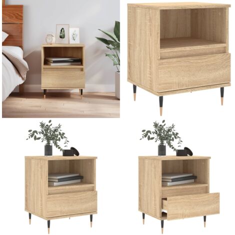 Comodino Rovere Sonoma 40x35x50 cm in Legno Multistrato - Comodino con cassetto - Comodino con scomparto