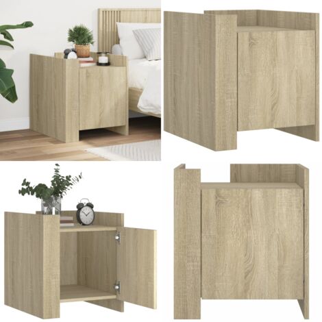 Comodino Rovere Sonoma 45x50x50 cm in Legno Multistrato - Comodino con piano - Comodino con scomparto