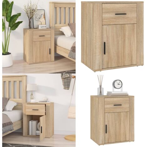Comodino Rovere Sonoma 50x36x60 cm in Legno Multistrato - Comodino con cassetto - Comodino con scomparto
