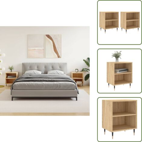 Comodino rovere sonoma - vidaXL Comodini 2 pz Rovere Sonoma 40x30x50 cm in Legno Multistrato -