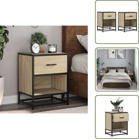 Comodino rovere sonoma - vidaXL Comodini 2pz Rovere Sonoma 40x31x50 cm in Truciolato -