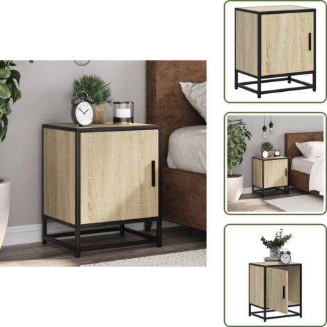 Comodino rovere sonoma - vidaXL Comodino Rovere Sonoma 40x31x50 cm Legno Multistrato e Metallo - Comodino con piano superiore