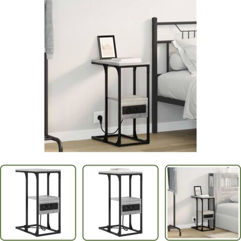 Comodino rustico -  Armadio da Notte con cassetto Grigio sonoma 41.5 x 26 x 60.5 cm