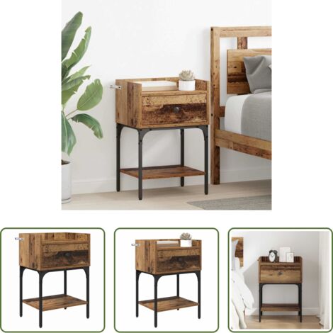 Comodino rustico -  Comodino Legno vecchio 40 x 29 x 60 cm Legno multistrato