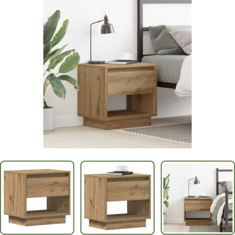 Comodino rustico -  Comodino Rovere artigianale 45 x 34 x 44 cm Legno multistrato