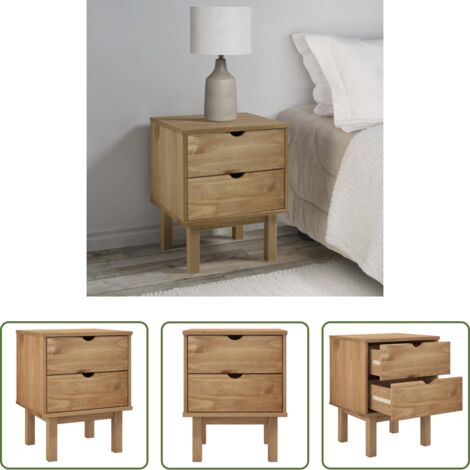 Comodino scandinavo -  Comodino OTTA 45x39x57 cm in Legno Massello di Pino