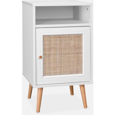 Comodino scandinavo in vimini