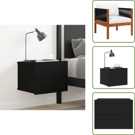Comodino soggiorno - vidaXL Comodino Nero 40x30x30 cm in Legno Multistrato - Comodino moderno